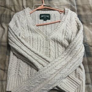 NEW American Eagle Outfitters Cream Cable Knit Sweater